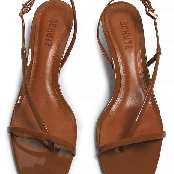 Shultz - Heloise Patent Leather Sandals - Color Miele - Picture 3 of 5